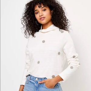 Loft Dotted Mock Neck Sweatshirt